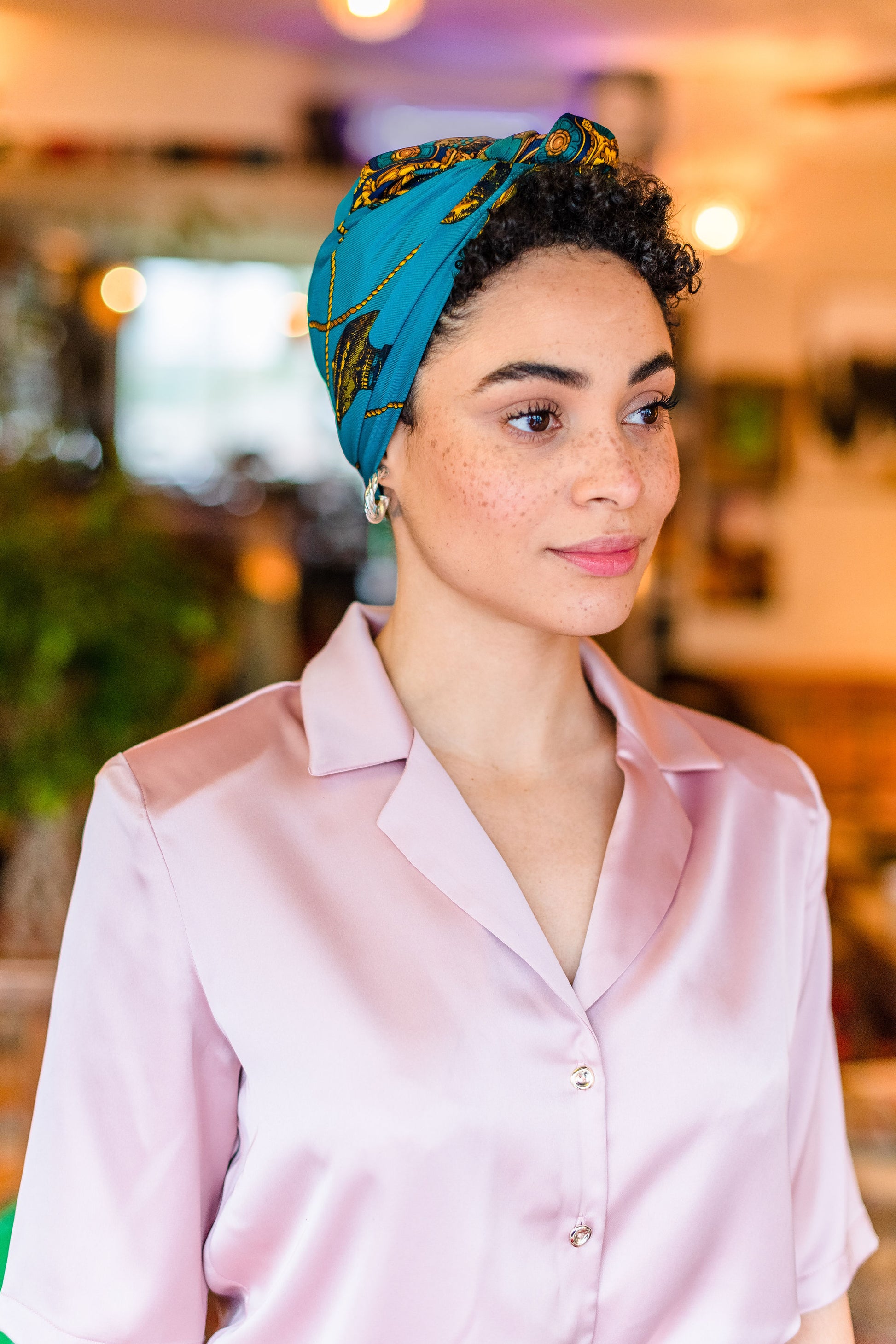 Turban Ispahan- Bleu calanque.