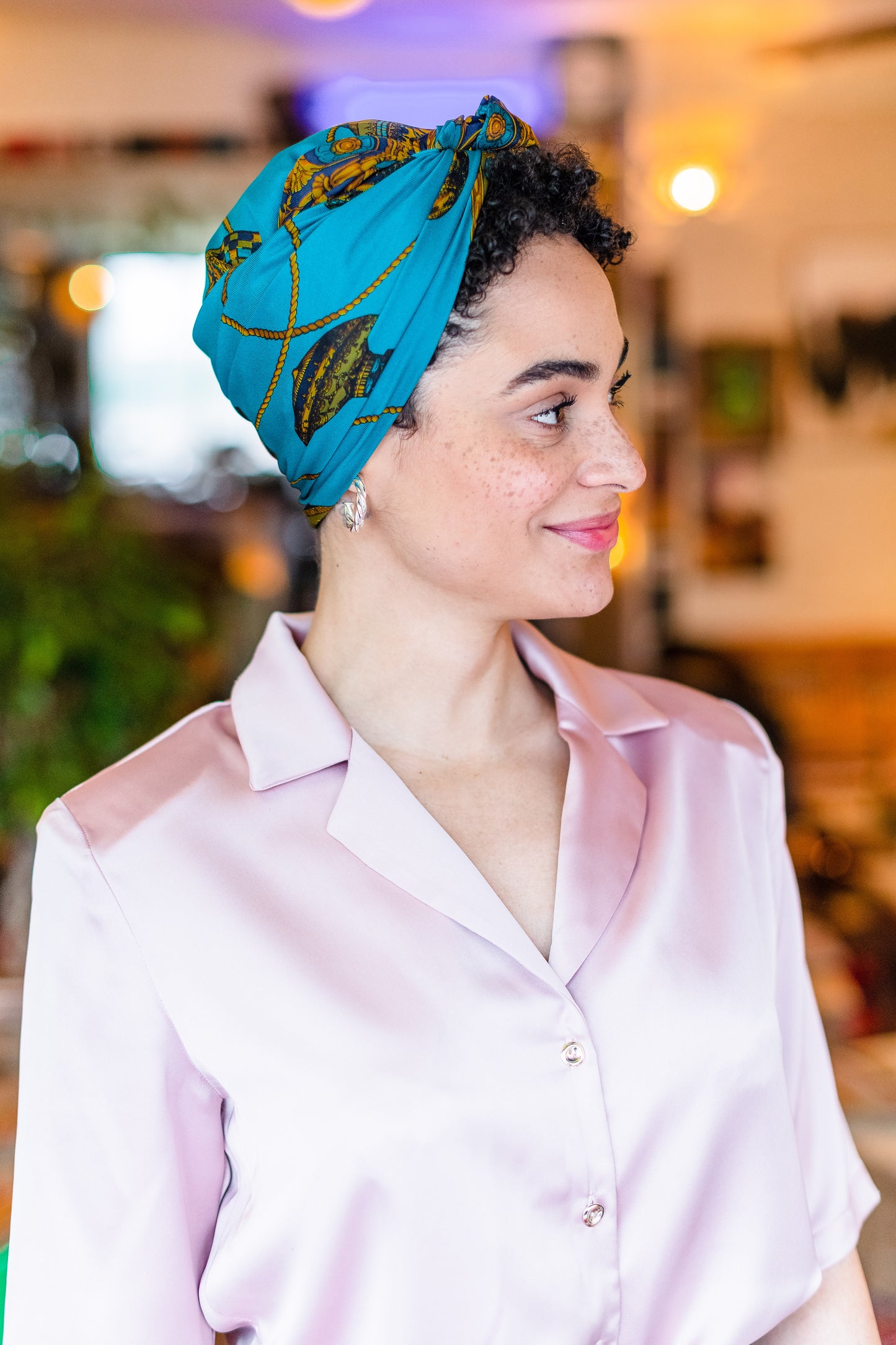 Turban Ispahan- Bleu calanque.